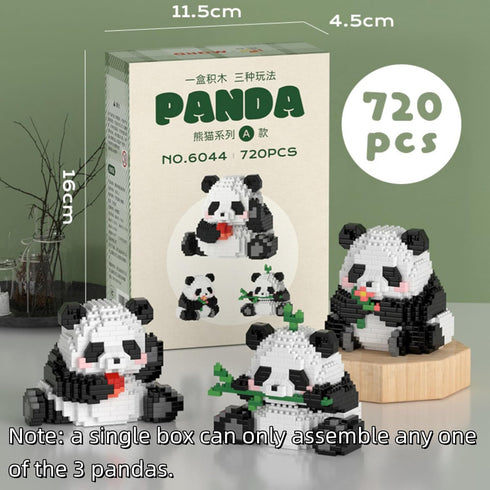 QMEAKMONY Mini Building Blocks Panda Sets, Cute Micro Mini Panda Bricks for Adults, Perfect Party Favors (720 PCS)