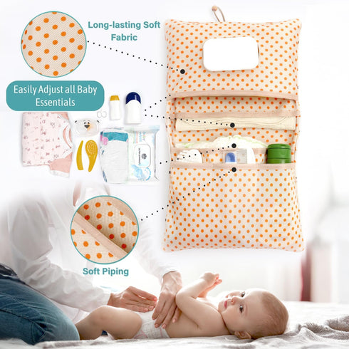 HAMUR Baby Diaper Bag Organizer Compact & Foldable Stroller Pouch for Newborn Essentials | Travel-Friendly | Fits Boys