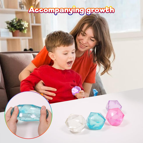 FauKait 4pcs 1.8inch (4pcs) Mini Small Masonry Ice Squishy Stress Balls-Polyhedron Diamond Sugar Balls Slow Rise-Fidget