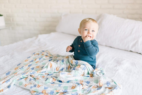 Max Premium Knit Baby Swaddle Blanket in Copper Pearl - Large Size