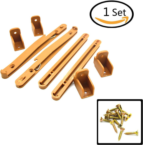 Crib Fence Lifter Lifting Rail Connection Set - Brown with Screws