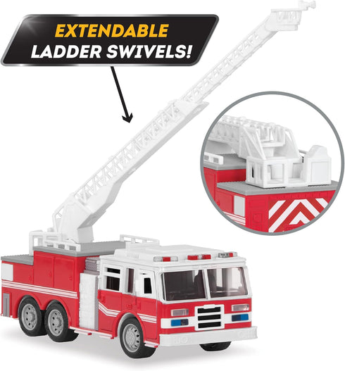 Driven by Battat Micro 1:24 Scale Fire Truck with Lights, Sounds & More for Boys & Girls Age 3+