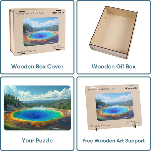 Wooden Puzzle for Adults, Yellowstone National Park Wooden Jigsaw Puzzle (19.8 * 13.2in-500pcs) for Family Game