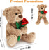 12'' Stuffed Teddy Bear Dolls with Rose, Soft Plush Animal Toys for Valentine's Day Her/Girlfriend Lover Mom Kids Gifts