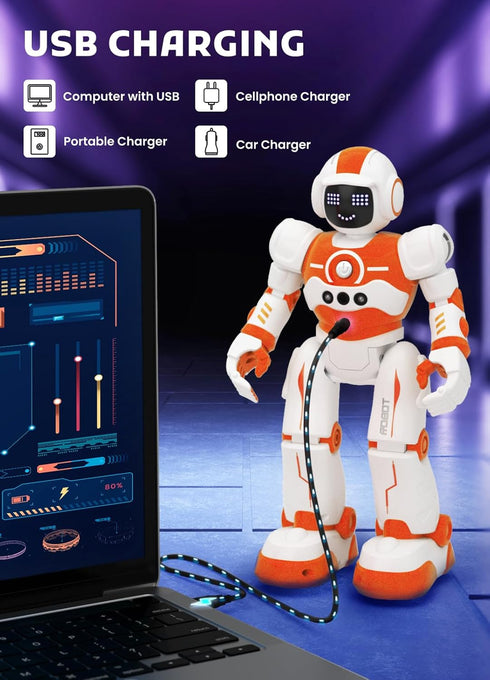 Kids,Programmable 4 5 6 7 8 9 10 Robot Toys for Remote Control Smart Walking Dancing Robot Toy with Gesture & Sensing