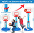 Adjustable Toddler Basketball Hoop Indoor for Age 1-3, Mini Basketball Hoop with 3 Balls for Outdoor Poolside, Birthday