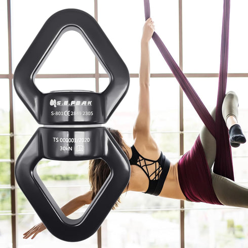 30kN Swing Swivel, CE Certified Safe Swivel Hook, 360° Rotational Device for Tree Swing, Aerial Dance