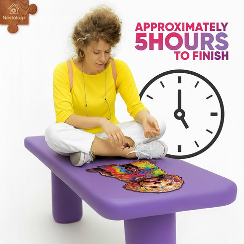 150 5 Labradoodle Dog Wooden Jigsaw Adult Puzzle by Nestologi, Unique Animal Puzzle, Goldendoodle Gift for Family