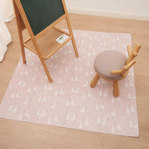 CoolaPeach 43"x 43") Splat Mat for Under High Chair/Arts/Crafts, Washable Baby Spill Mat Waterproof Non-Slip Floor