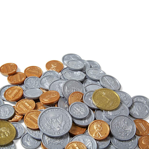hand2mind Set, Set, (Set 768) Fake Money Coin Classroom Detailed Fake Coins, Prop Money, Toy Money, Play Money