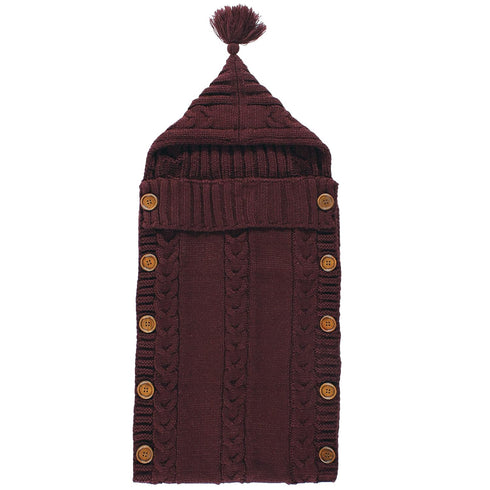 Hudson Baby Unisex Baby Knitted Baby Lounge Stroller Wrap Sack, Burgundy, One Size by Hudson Baby
