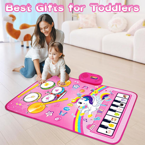 1 1-2 3 1 12-18 1 2 3 Toys for Year Old Girl Gifts: Baby Music Mat Toddler Toys Age - in Piano Drum Animal Touch