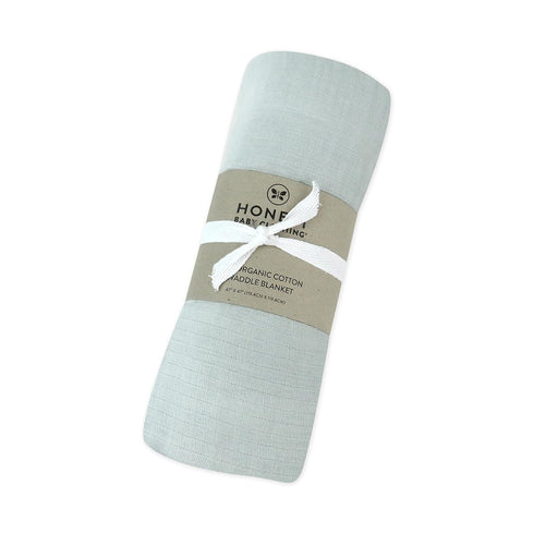 HonestBaby Organic Cotton Swaddle Blankets, Pink Gray Ombre, One Size