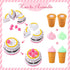 LOVESTOWN 15 PCS Pretend Desserts Toy Set, Play Food for Kids Kitchen, Ice Cream Cupcake Baking Plastic Play Food