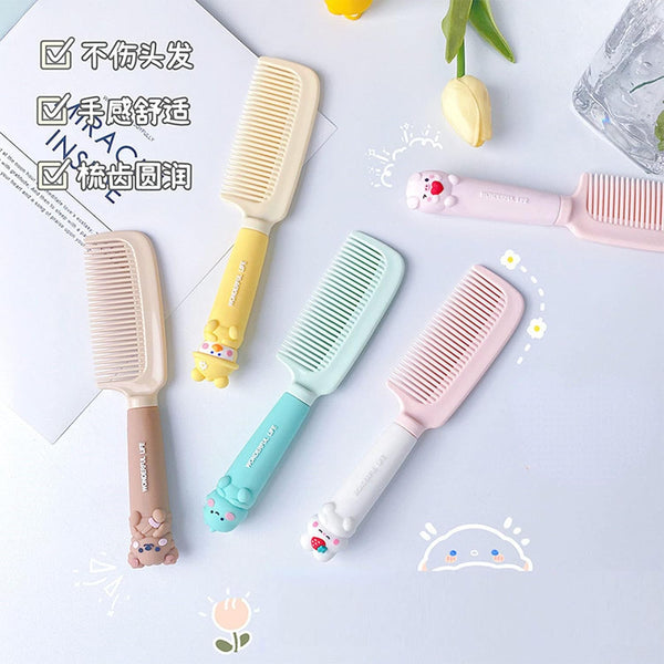 Osdhezcn Set Finest-Teeth Children's Hair Comb & Brush for Newborns to Infant Girls with Long Teeth for Cleaning