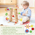 Qilay Wooden Race Track Toddler Toys - Wooden Car Ramp Racer Set with 4 Balls & 5 Race Tracks for Kids
