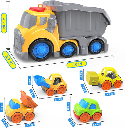 7.6" 2-4, Set 18M+, 2, 3, 4, P&C Toddler Construction Dump Truck Toys for Ages Beach Sand Outdoor Toys Dump Truck