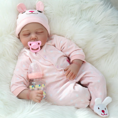 CHAREX 22" Lifelike Reborn Baby Girl Doll - Handmade Weighted Soft Body, Realistic for Kids Age 3+