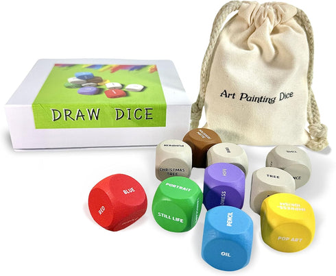 Art Painting Dice, Drawing Game to Break Creative Blocks, Gift for Artists & Teachers, Ideal for Art Classes at Home
