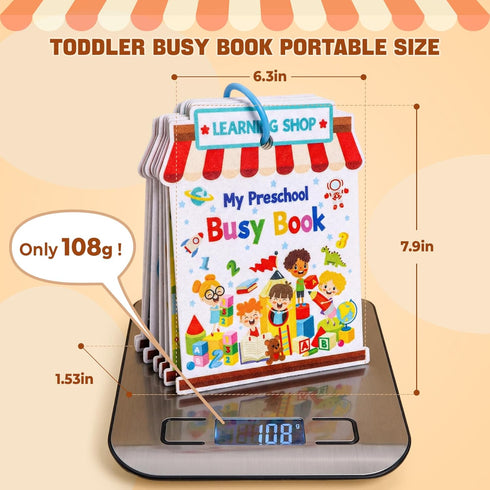 1-3, 1+, Activity Books for toddlers Montessori Felt Busy Book for Toddlers, Educational Sensory Toys for Baby