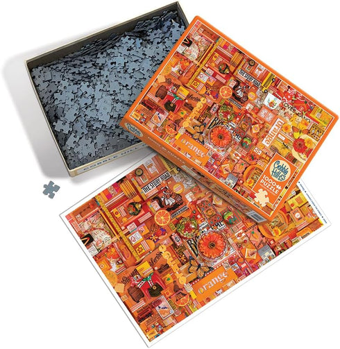 Cobble Hill 1000 Piece Puzzle - Rainbow Collection: Orange, Sample Poster Included