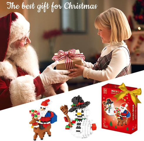 Christmas Building Block Set, 2024 Santa Claus and Snowman Character Set, 720 Pieces for Kids Over 9