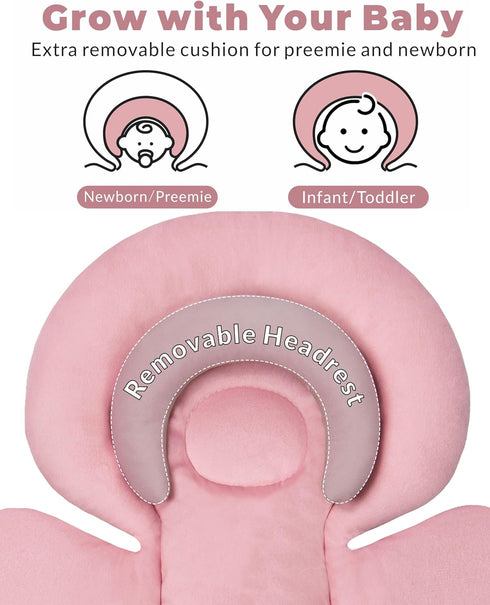 Tinlyfinly Infant Car Seat Insert with Extra Cushion for Preemie to Toddler, Reversible Newborn Carseat Insert for Baby