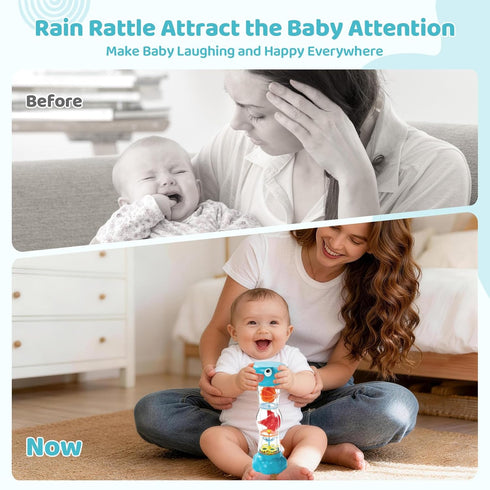 MQGEWQ 6-12 1 9.8 6 7 8 9 10 Montessori Baby Toys for Months Year Old,Rain Stick Baby Rattle Shaker Infant Sound Toy