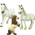 Gemini&Genius 3Pcs Horses Toy, Farm Animal Playset, Mare and Stallion with Baby Action Figures for Kids