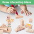 iPlay, iLearn Kid Wooden Building Block Set, Toddler Natural Wood Montessori Learning Toy, Large Hardwood Blocks