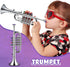 Set 2 Set Lewtemi of Musical Instruments Include Toy Trumpet and Saxophone Plastic Trumpet Educational Christmas Toy