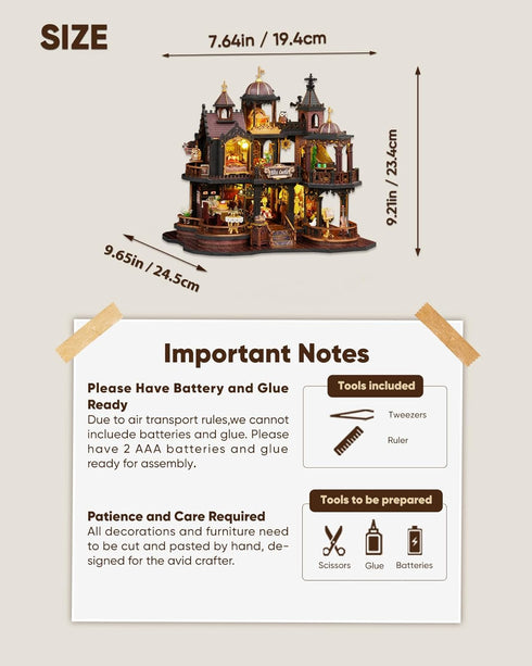 DIY Miniature House Kit, DIY Dollhouse Kit for Adults to Build, Mini House Kit with LED, Mayberry Street Miniatures