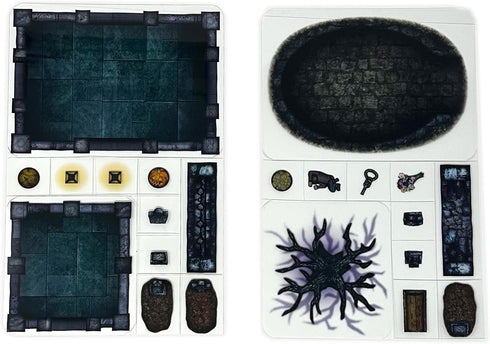 Graveyard - 48pc Double-Sided Graveyard & Terrain Pieces, Roleplaying Objects for Dungeons & Dragons, DND 5E