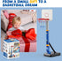 Toddler Basketball Hoop, Adjustable Height 2.3-4.5ft with 4 Balls & Pump, Blue