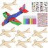 BAPHILE 12 Pack DIY Wood PlanesMini Airplane Paint and Decorate Wooden Airplane Craft