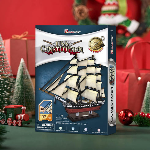 CubicFun 3D Ship Puzzles for USS Constitution Sailing Boat Models, 193 Pieces for Adults and Teens