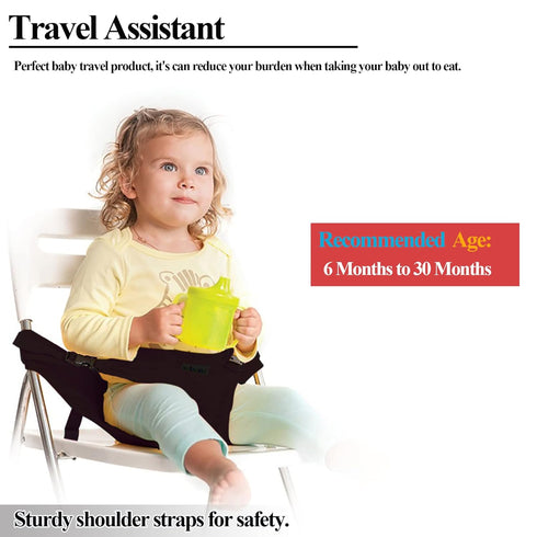 Baby Harness Seat for High Chair, Portable Feeding Seat Belt with Strap Toddler Safety Seat Belt Foldable Baby Booster