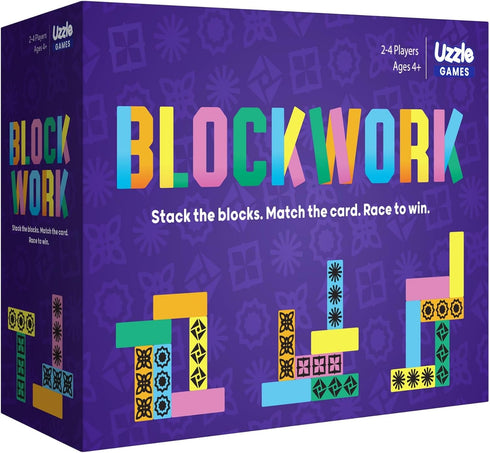 Blockwork Family Board Games, Fast-Paced Puzzle Games for 2 to 4 Players, Multiple Difficulty Levels, Ages 4+