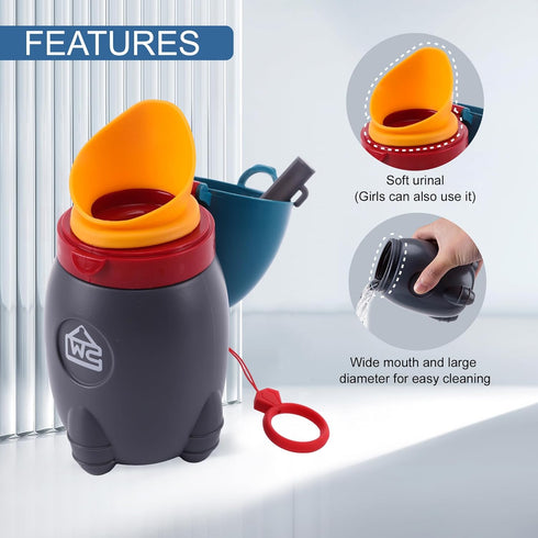 Portable Potty for Kids Leak-Proof Rocket Travel Urinal for Boys & Girls, Lightweight Road Trip Essential for Car