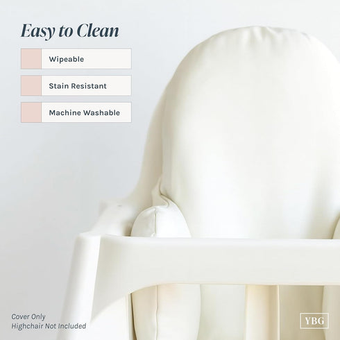 Yeah Baby Goods Wipeable Cushion Cover (White) - Compatible with The IKEA Antilop Highchair - Soft, Waterproof Baby