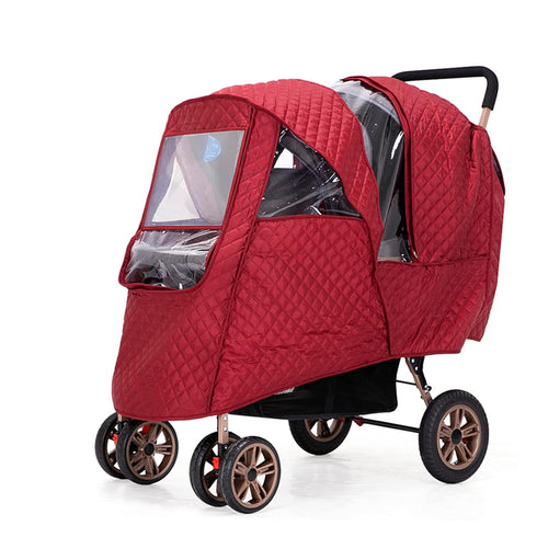 WYI Double Stroller Winter Rain Cover,Winter Cover for Double Tandem Stroller,Big Size Universal