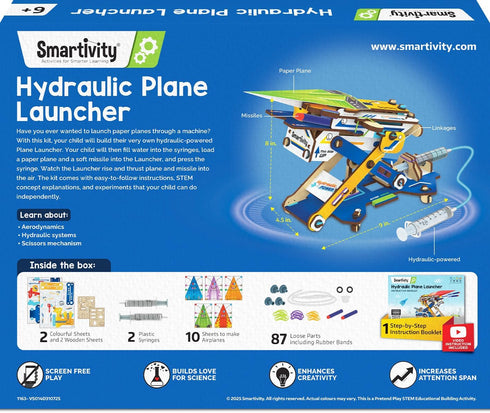 2in1 6-14 6, 8,10,12,14 Smartivity DIY Hydraulic Paper Airplanes & Darts Launcher STEM Toy for Kids Ages Years I