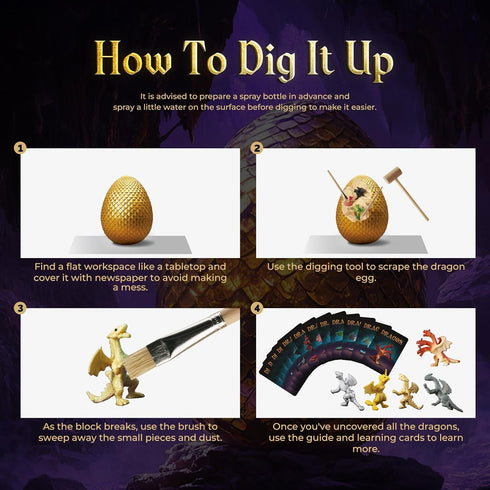 12 Gamerside Jumbo Dragon Egg, Dragon Dig Kit - Dig Up Unique Dragons, Gaint Dragons Toys for Kids, Educational STEM