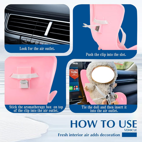NUJOLI 10-17cm, Car Seat for La bu bu Dolls Car Decoration Chair with Air Vent Clip, Doll Accessories Sofa Seat