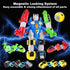 SOMMER 5-in-1 Magnetic Vehicles Toy Playset, Mix and Match STEM Stacking Assembling Car Kit with Storage Box for Kids