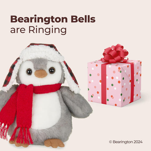 9.5" Bearington Cappy Christmas Penguin Stuffed Animal - Soft Christmas Penguins Plush Toy with Scarf and Hat