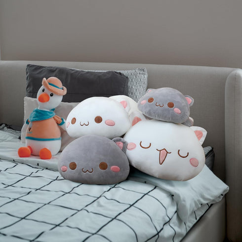 Super Soft 13.7" Cute Cat Kitten Doll Plush Toy, Kawaii Anime Stuffed Animal for Kids Girls Boys (White)
