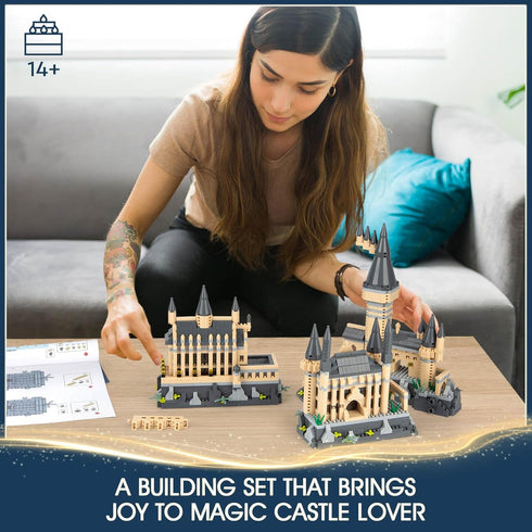 Magic Castle Building Set, Creative Architecture Micro Building Blocks Kit, Collectible Model Toys for Adults Kids 14+