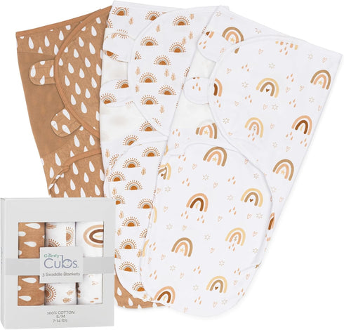 Set Comfy Cubs Muslin Fitted Crib Sheet & Swaddle Blanket - Soft & Breathable for Baby