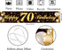 Happy 50th Birthday Banner - Durable Black & Gold Glitter Birthday Sign for Men Women 50th Birthday Party